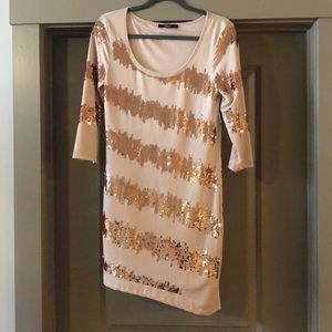 Nude Sequence Accent Dress